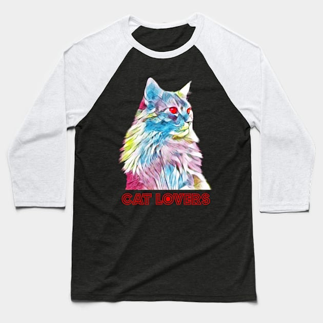 Cat Lovers Baseball T-Shirt by MasBenz